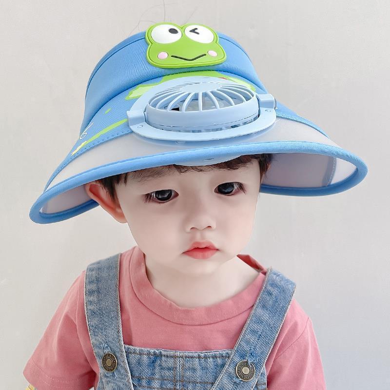 Children Fan Hat Summer Sun-Proof Sun Hat Outdoor Travel Big Brim Topless Hat Boys and Girls Wholesale