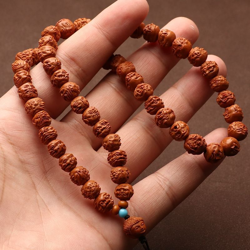 代发龙纹 108罗汉橄榄核十八罗汉脖挂男女文玩小籽野生桃核佛珠念