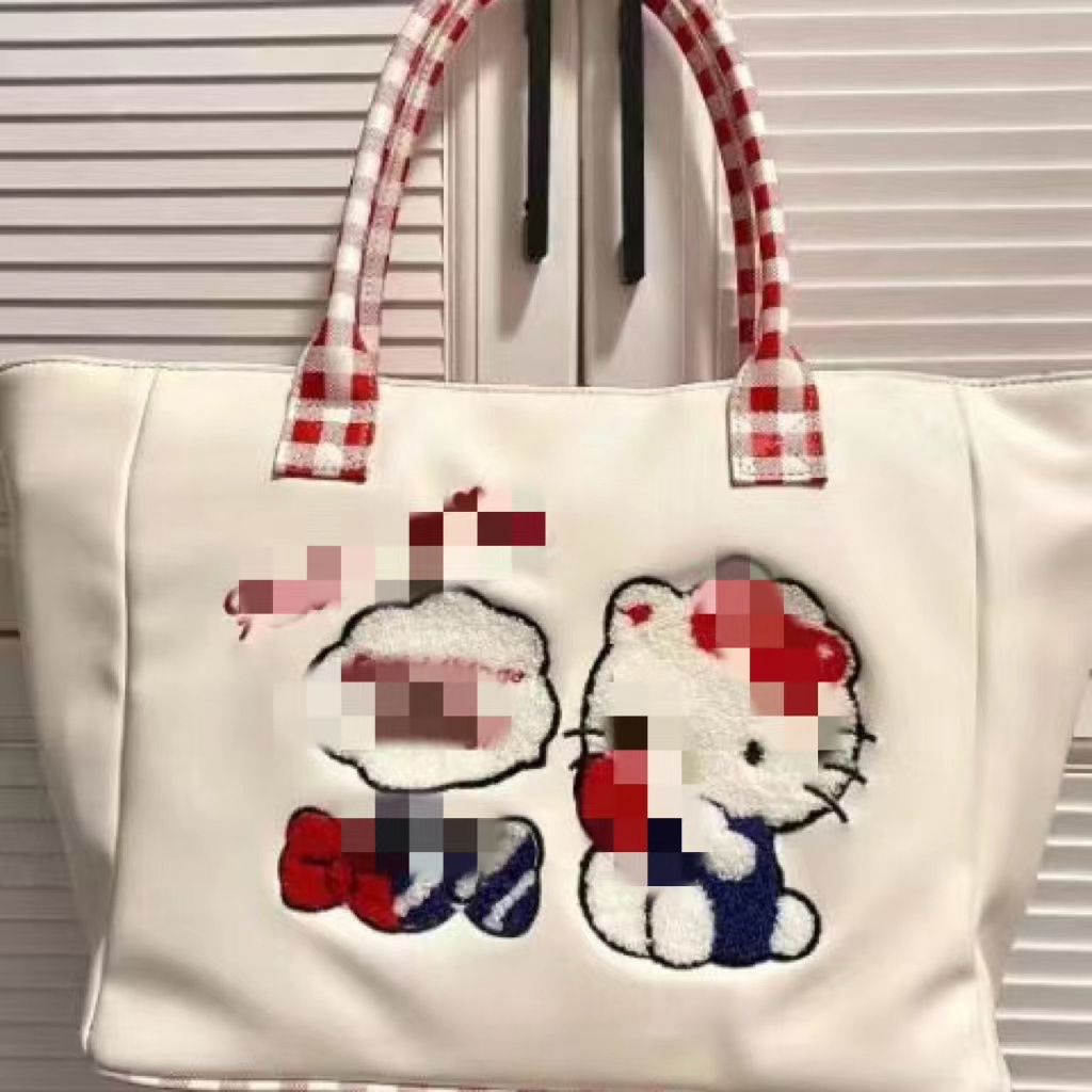 2024新款秋冬刺绣hellokitty托特包可爱甜妹精致软皮单肩手提包