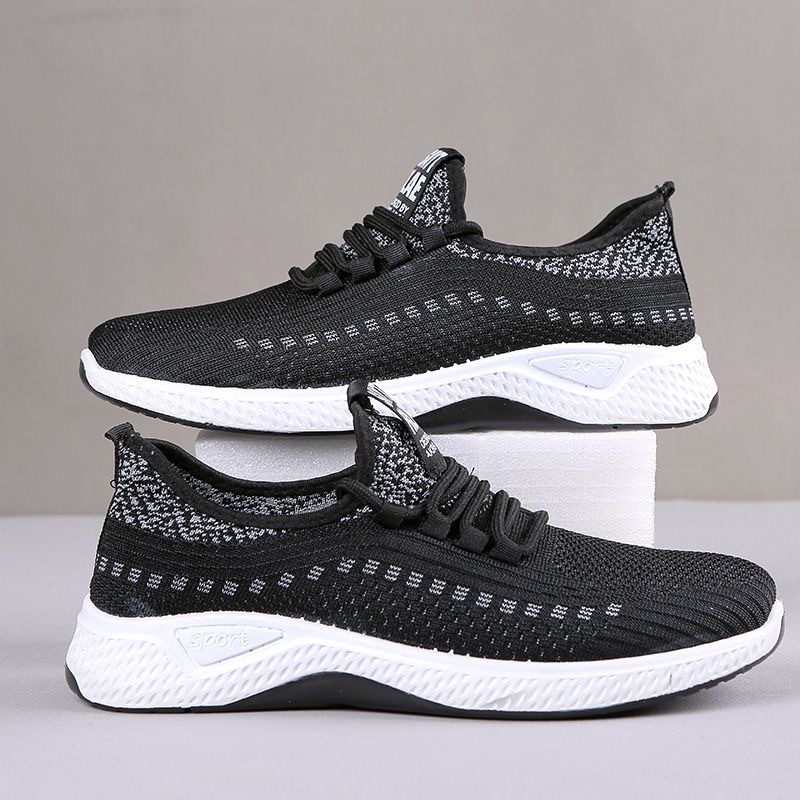 Mesh Flying Line Coconut Knitted Shoes 2023 Sports Men's Shoes Men's Casual Breathable Summer Mesh Running Shoes New