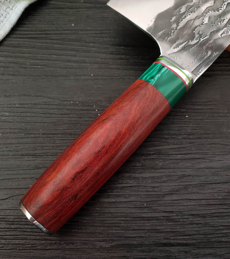 三合钢菜刀锤纹切菜刀锻打夹钢切片刀家用中式厨刀切片切肉厨房刀