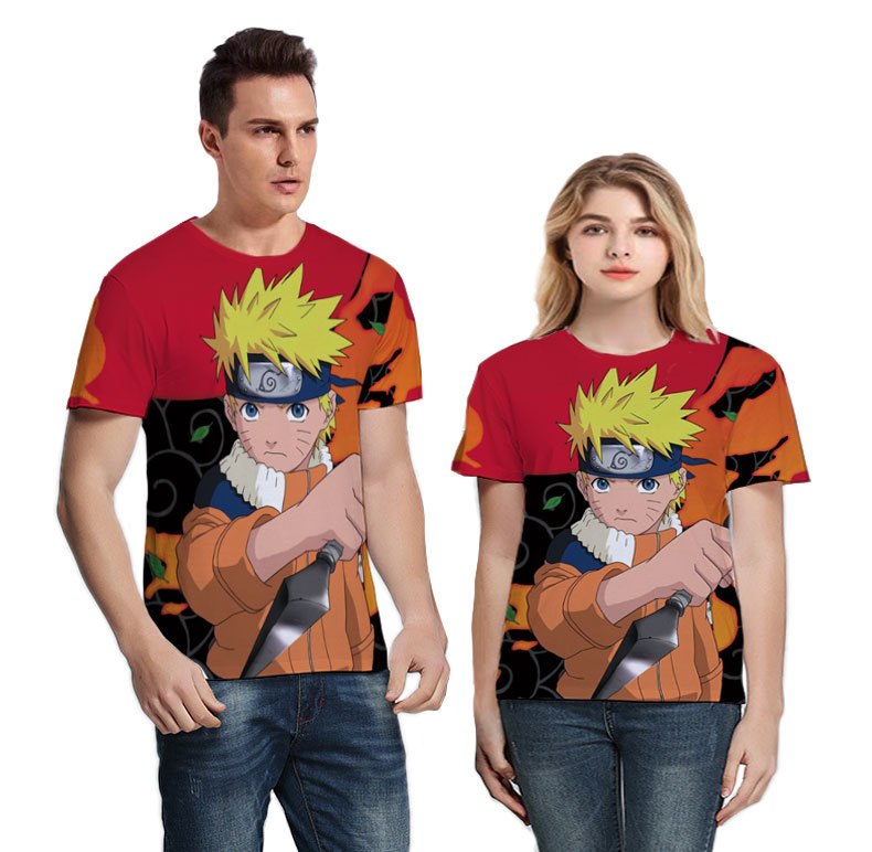 动漫周边火影忍者tshirt 夏季服装批发厂家货源跨境电商欧码宽松