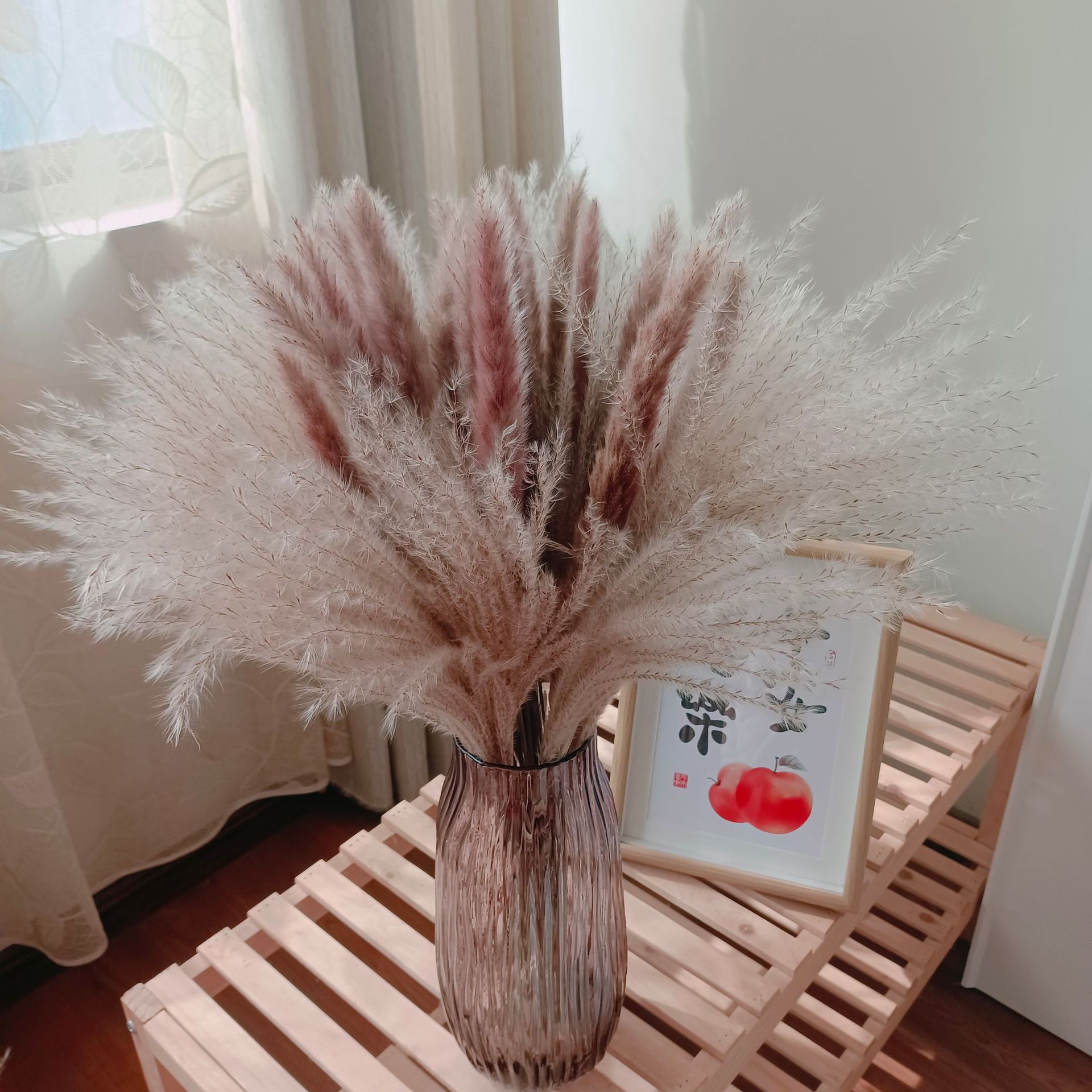 拂尘芦苇干花家居摆件花风干花束开业庆典装饰干插花批发