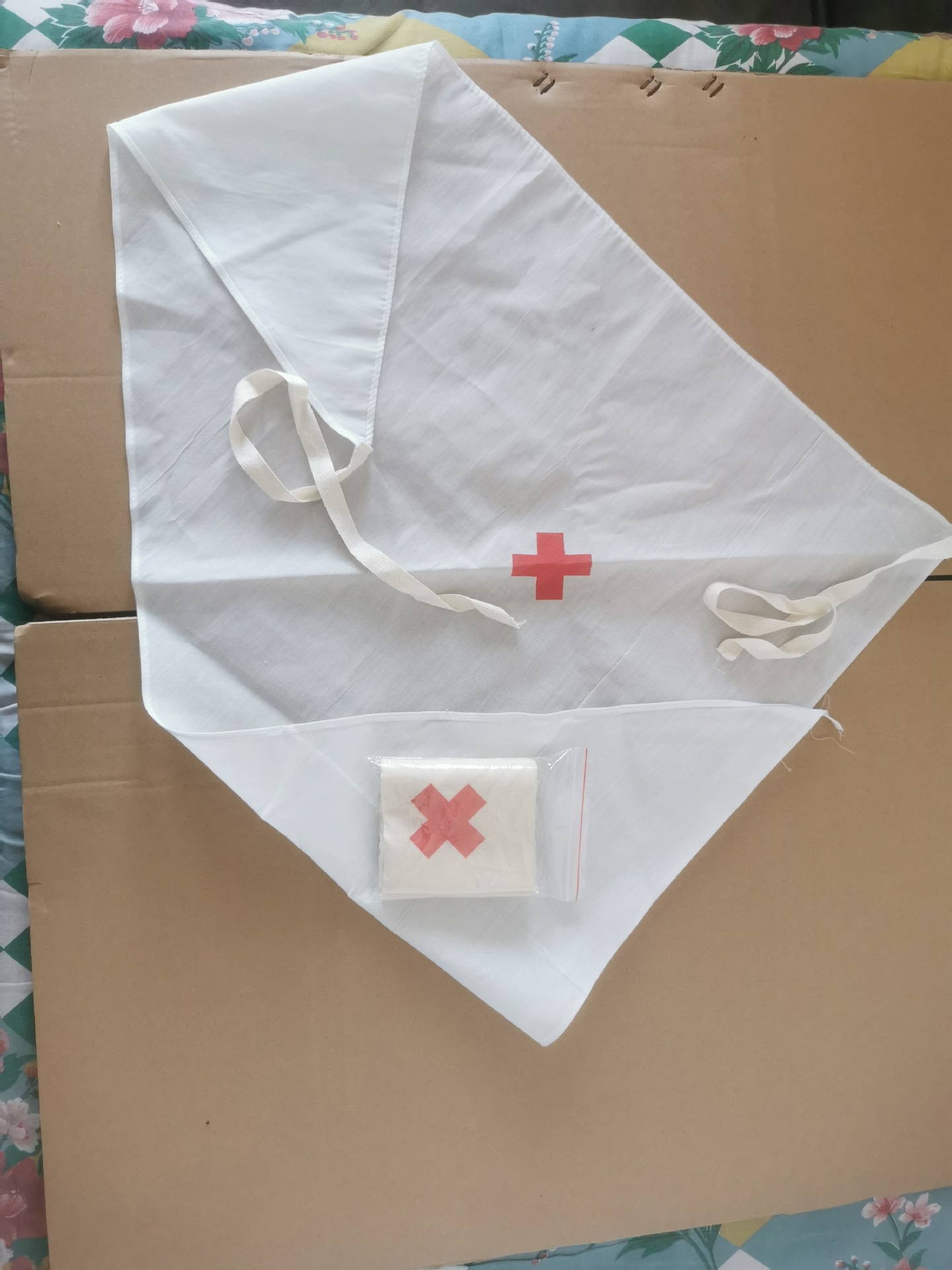 纯棉三角巾 加厚棉布三角巾 三角绷带 医用红十字会三角巾