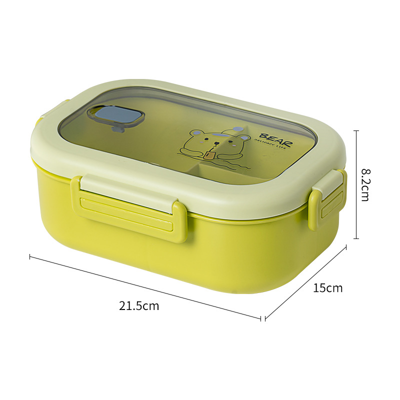 Single-Layer Partitioned and Portable Lunch Box Wholesale Foreign Trade Student Only Canteen Insulation Heated Bento Box Lunch Box with Lock