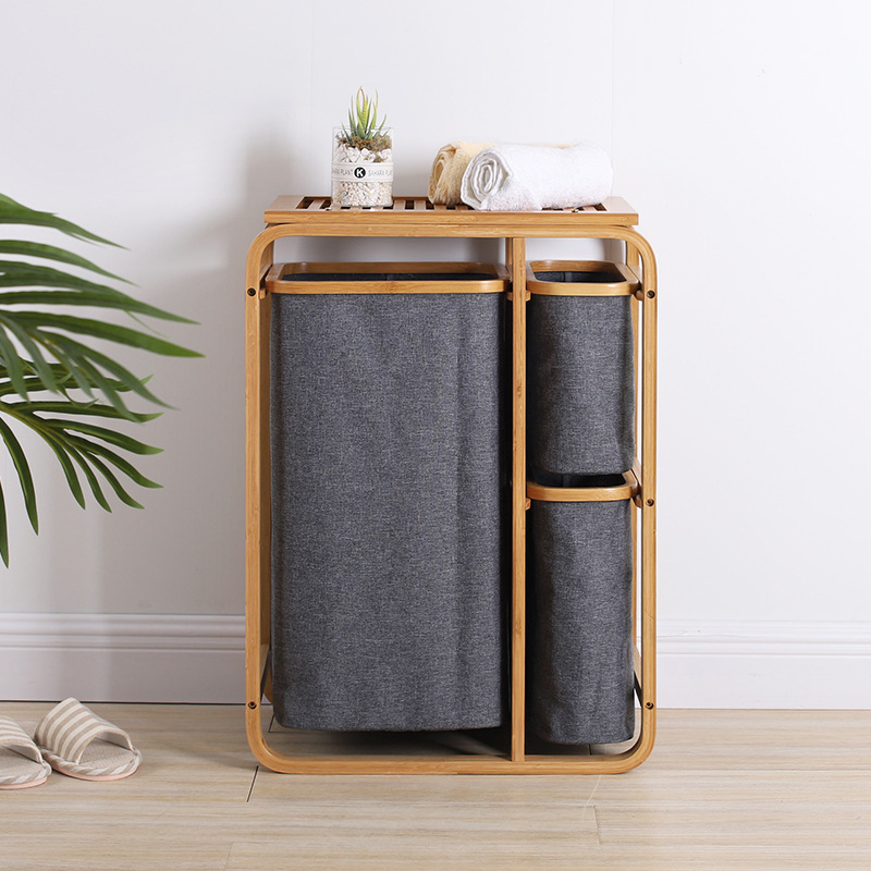 Foldable Bamboo Classification Storage Basket