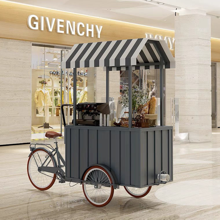 北欧铁艺花车摆摊车集市移动售货车夜市地摊车商场户外展示车