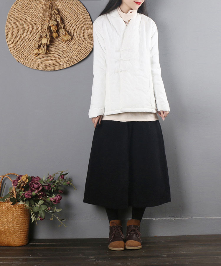 中国风复古文艺盘扣棉麻棉衣女冬季短款中式棉袄茶服加厚棉服外套