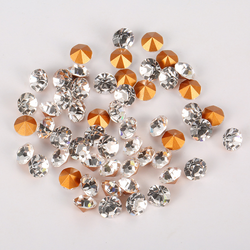 厂家批发捷克水钻 玻璃尖底水钻指甲装饰diy服装饰钻贴美甲钻