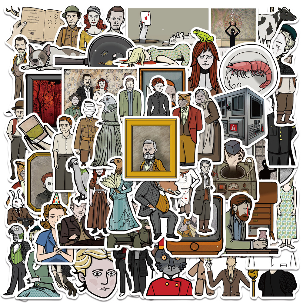 60张锈湖恐怖解谜游戏卡通涂鸦手账贴画手机水杯防水头盔装饰贴纸