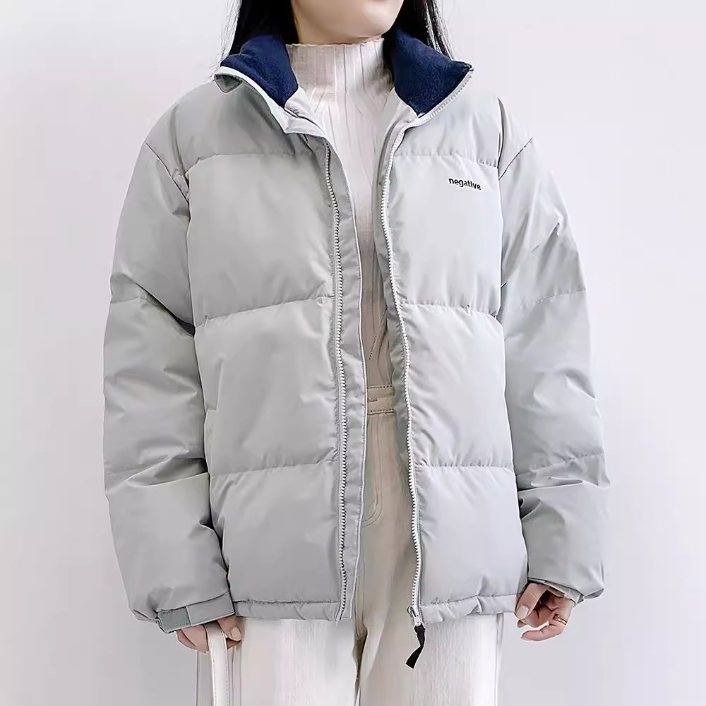 晴雨雪反季东大门绿色潮牌面包羽绒服女短款韩版宽松男女情侣外套