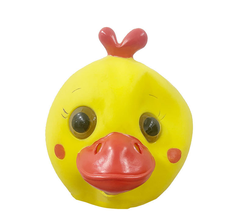 搪胶鸭子面具万圣节套动物面具 cosplay道具母鸭小黄鸭舞会面具