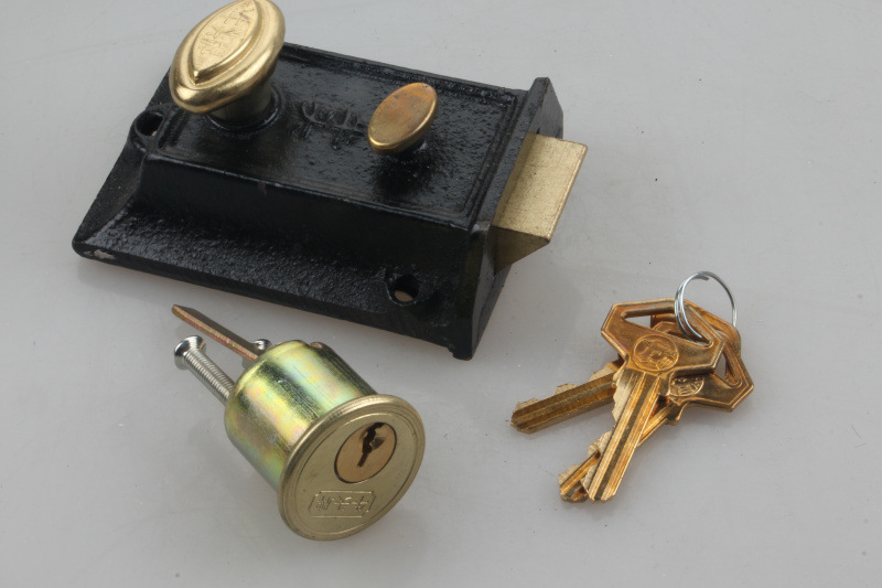 暗锁双保险弹子锁6140房锁牛头锁老式锁室内外木锁暗锁