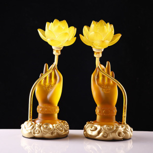 妙合佛具用品厂家批发水晶莲花灯佛灯led七彩供佛灯佛堂供灯-阿里巴巴