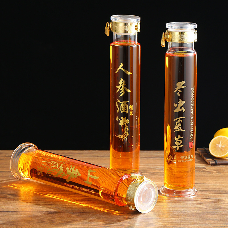 高质量高硼硅泡酒瓶 人参泡瓶养生酒瓶烫金字2斤3斤5斤酒坛子