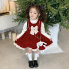 Girls dress 22 winter new pattern Plush thickening Western style lace Lolita Two piece set children Dress