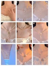 新款珍珠项链小众高级女法式优雅锁骨链设计轻奢气质仙女脖颈链