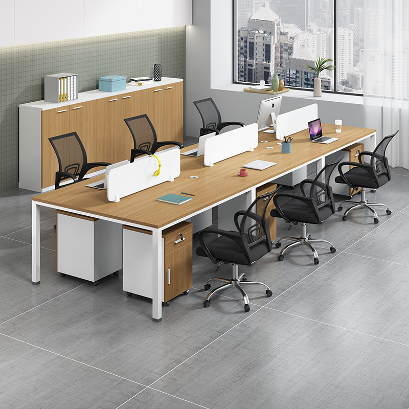 职员2/4/6人位办公桌椅组合简约现代办公室员工双工位卡位办公桌