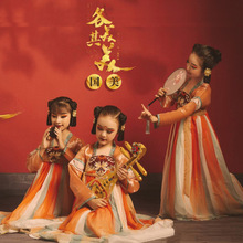 新款女童汉服中国风演出服敦煌飞天表演服古装连衣襦裙超仙古典舞
