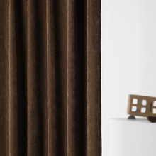 辑/棕色 轻奢丝绒窗帘 咖色咖啡色 天鹅绒布客厅卧室遮光飘窗帘