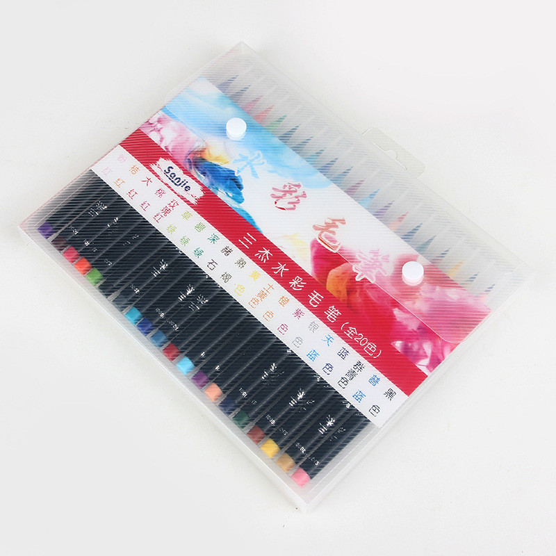 g16水彩笔彩色软头毛笔20色漫画手绘画笔自来水笔创意书法笔软笔