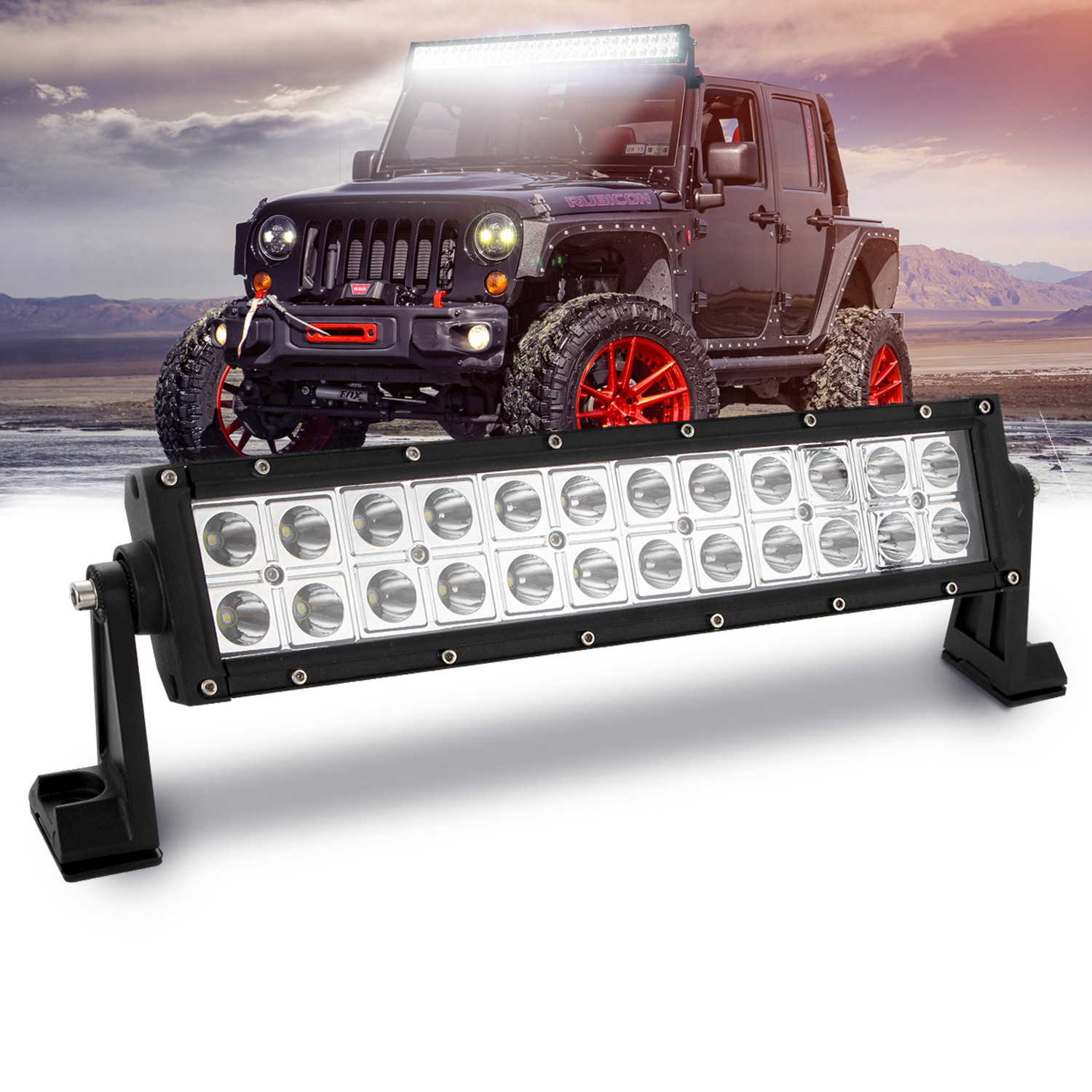 汽车led工作灯 超亮货车越野车长条灯前杠灯改装辅助照明车灯跨境