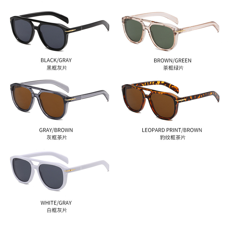 Hot Fashion Sunglasses Cross-Border Supplies Fashion Double Nosepices Sunglasses Men's and Women's Outdoor Sports Sunglasses Driving Glasses