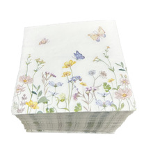 厂家直供食品级印刷餐巾纸纸巾 白色小花印花日常餐巾纸