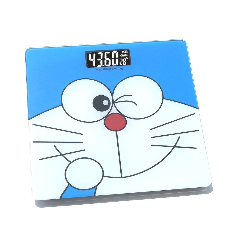 卡通电子秤叮当猫kt猫健康体重秤电子称体重计26cm钢化玻璃体重称