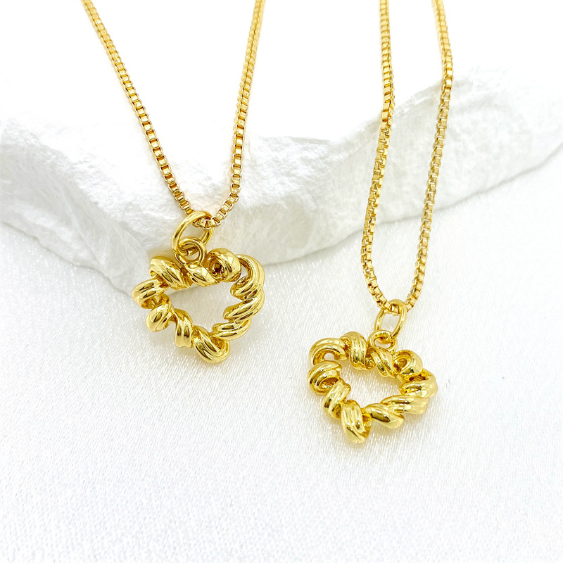 跨境时尚diy精品吊坠欧美迷你小清新爱心电话线女式项链挂件配饰