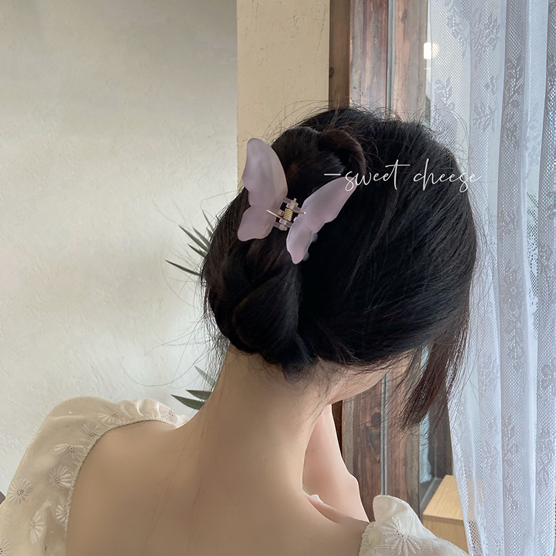 Super Fairy Butterfly Clip Shark Clip Female Summer Back Head Hairpin Small Headdress Clip Hair Accessories New Hair Grip