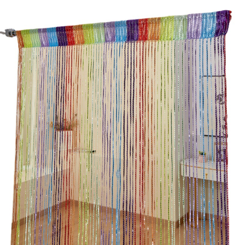 3x3 M S Curtain Tassel Curtain Line Wedding Props Encryption Silver Silk Door Curtain Amazon AliExpress Partition Ready-Made Curtain