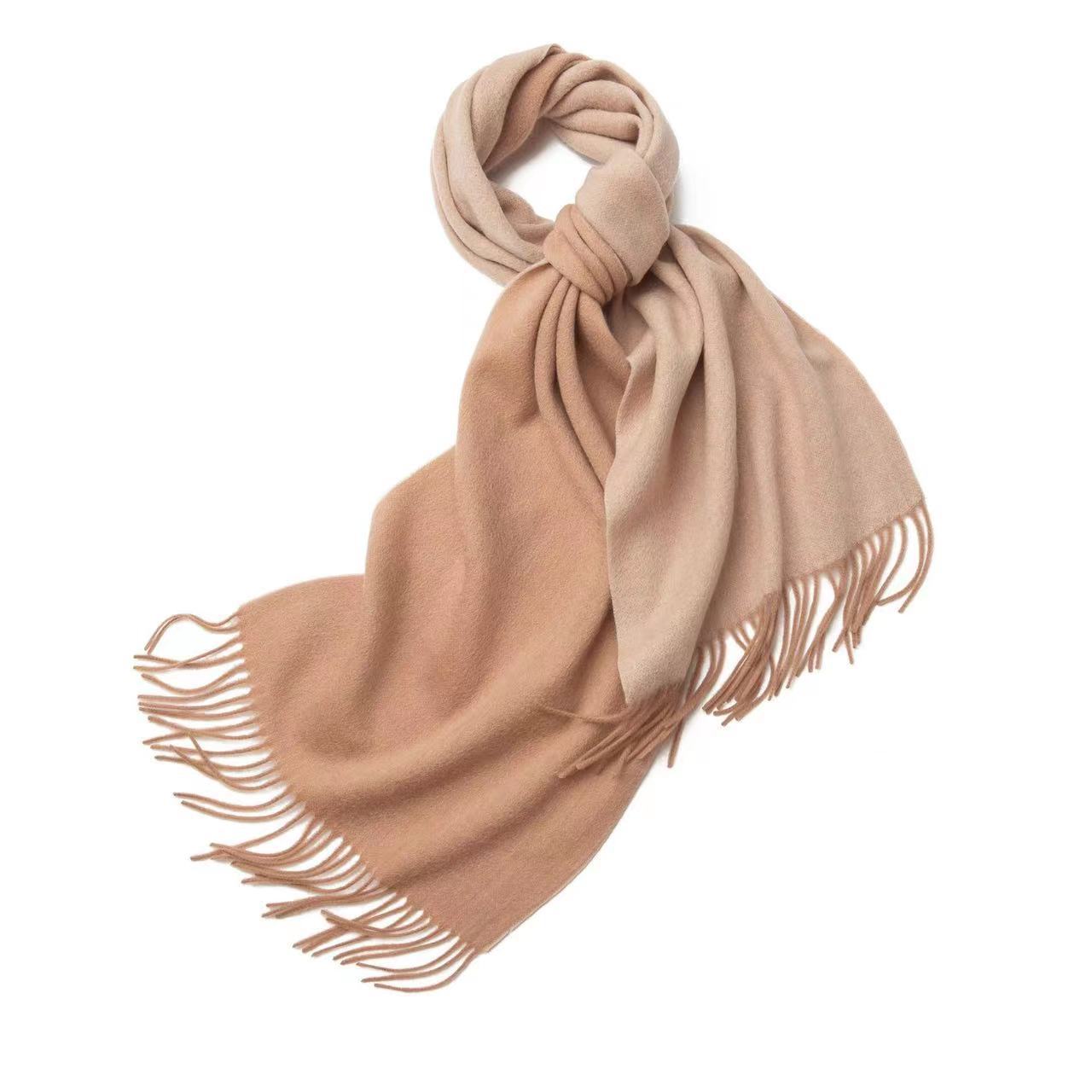 2022 Autumn and Winter New Double-Sided Two-Color% Cashmere Scarf Women's High-Grade Versatile Scarf Skin-Friendly Warm Scarf