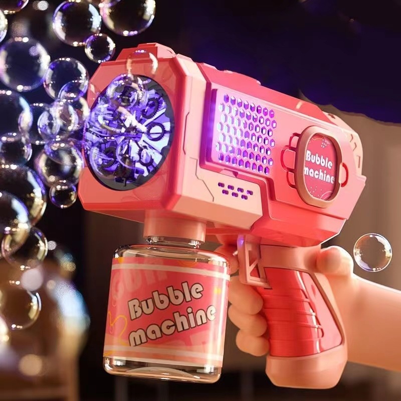 Cross-Border Internet Celebrity Gatling Bubble Machine Luminous Bubble Gun Automatic Children's Toy Night Market Stall Wholesale
