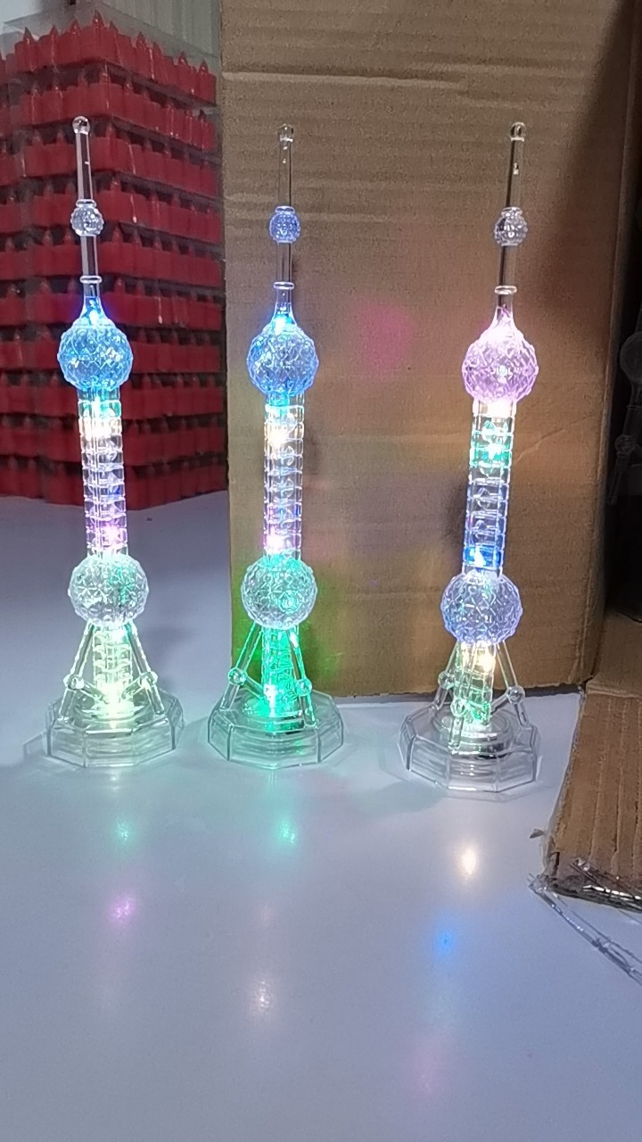 七彩东方明珠塔广州塔塑料款广州塔小蛮腰摆件工艺品小礼品