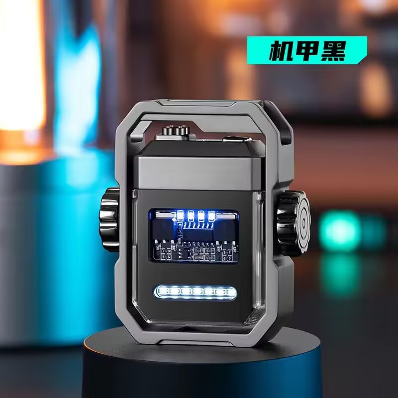 Cross-Border Supply X12 Mech Arc Charging Lighter Windproof Cyberpunk Rotating Decompression Personalized Creative Men