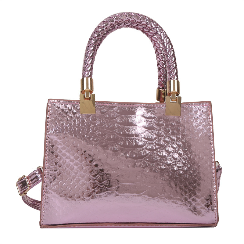 Foreign Trade Wholesale Stylish Good Texture Shiny Bag Female 2023 Popular Alligator Print Handbag Casual Shoulder Messenger Bag