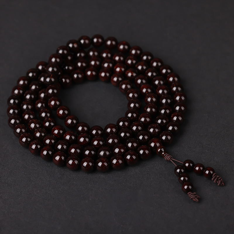 天然正宗印度小叶紫檀手串12mm男女手链满金星佛珠檀木文玩批发