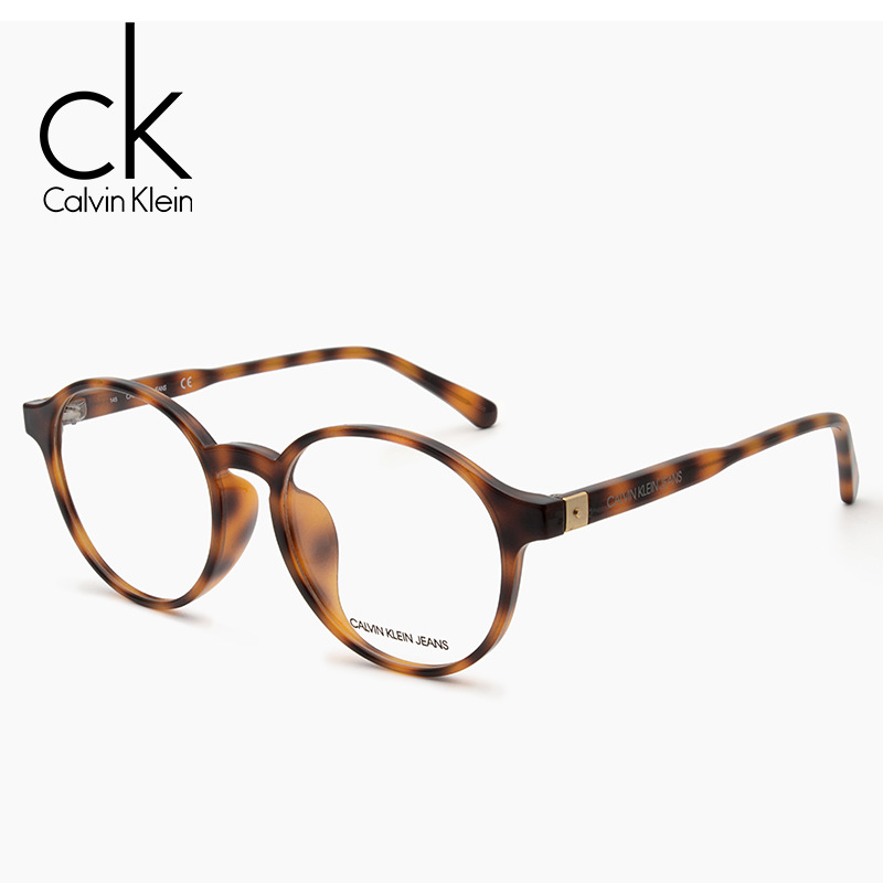 ck眼镜框ckj19532a玳瑁色休闲圆框经典板材近视镜架男女款可配镜