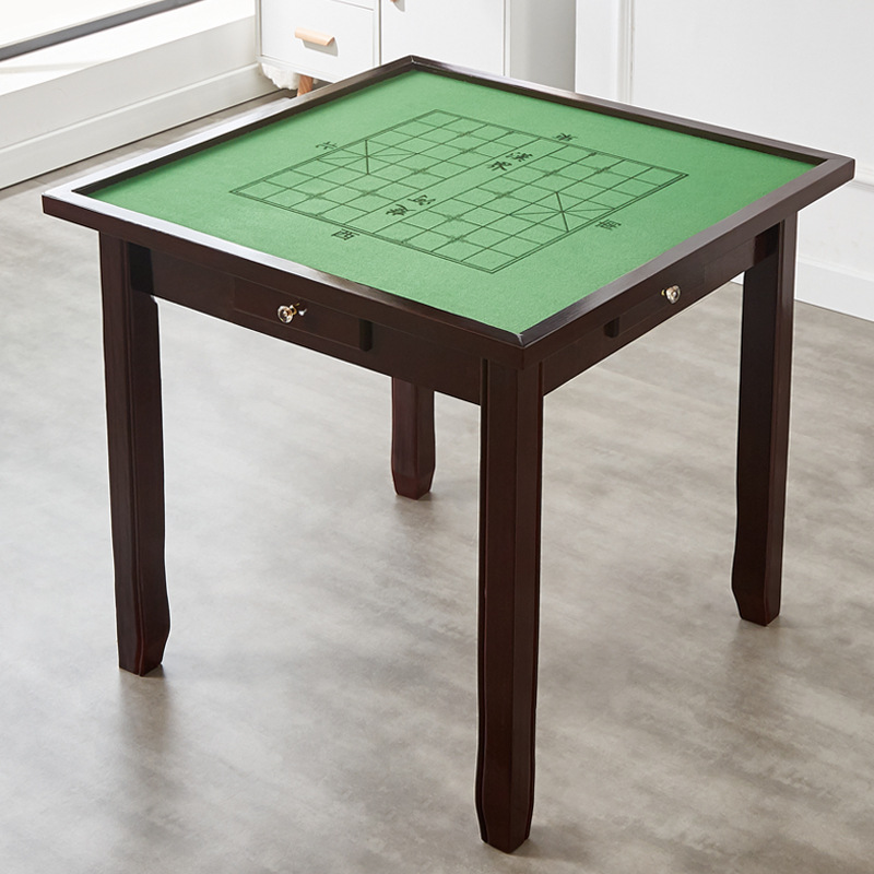 家用简易新中式实木手搓茶楼麻将机椅子餐桌一体两用多功能棋牌桌