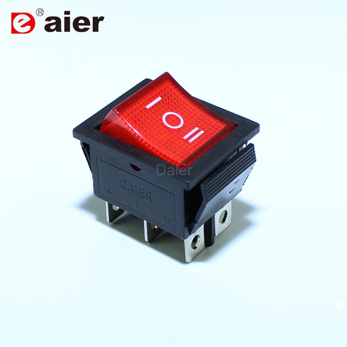 带灯船型开关 kcd2船形开关 六脚三档翘板开关 电源开关