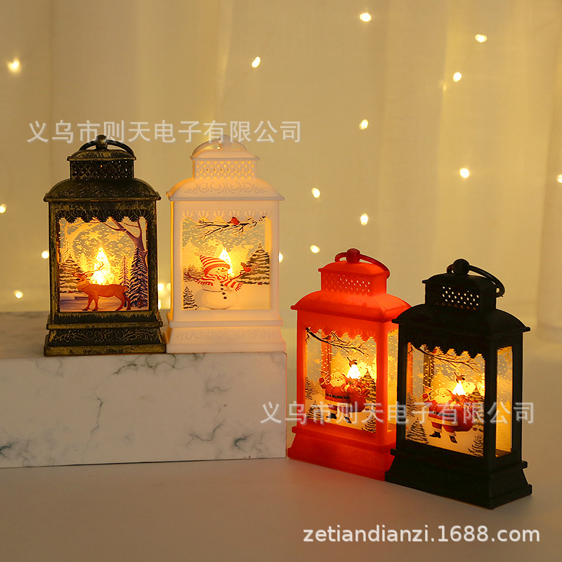 Exclusive for Cross-Border Christmas Luminous Gift Gift Storm Lantern Holiday Atmosphere Decoration Ornaments