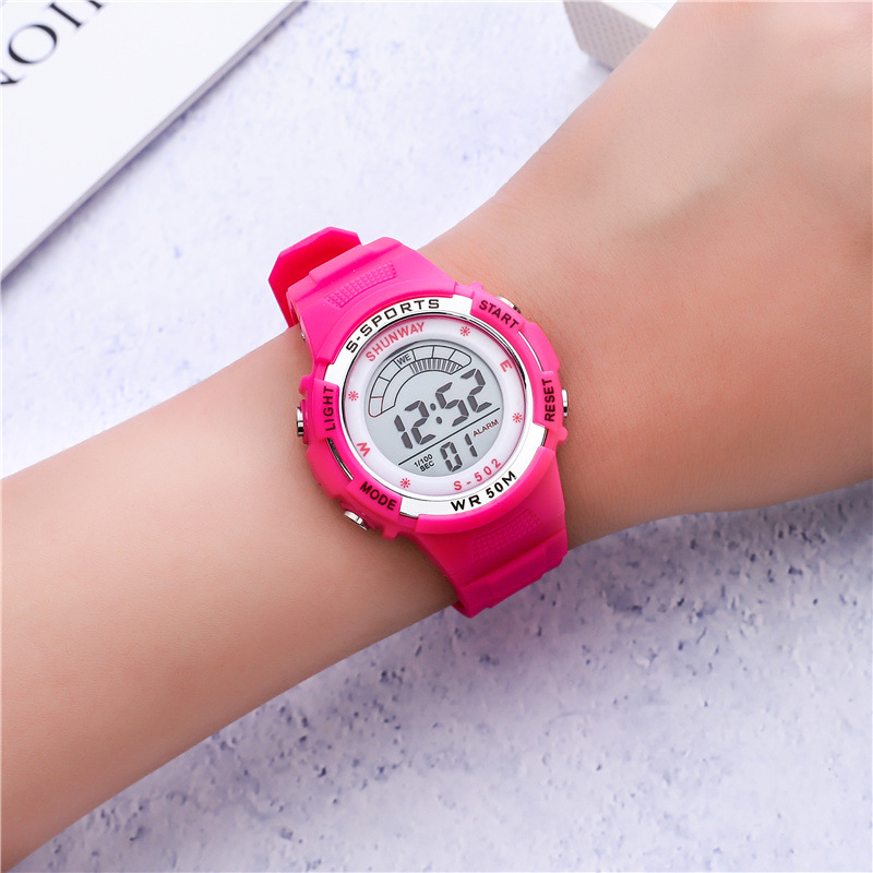 [Factory] Hot Sale Children's Electronic Watch Student Fashion Seven Colors Noctilucent Watch Multi-Function Sports Watch in Stock
