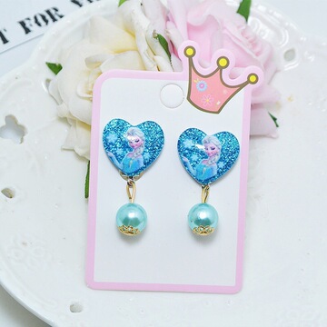 儿童可爱皇冠耳夹包装卡纸手工diy耳环耳钉展示卡卡通粉色卡片