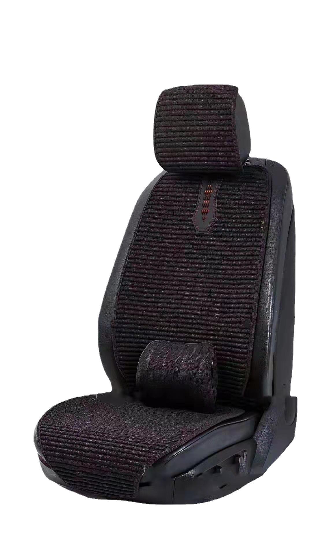 工厂批发小蛮腰汽车坐垫马鞍垫纤丝麻纺新款四季汽车座垫五座通用