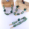 Mei Lin factory agate green resin chain Acrylic chain collocation Alloy chain Banding Shoulder strap chain