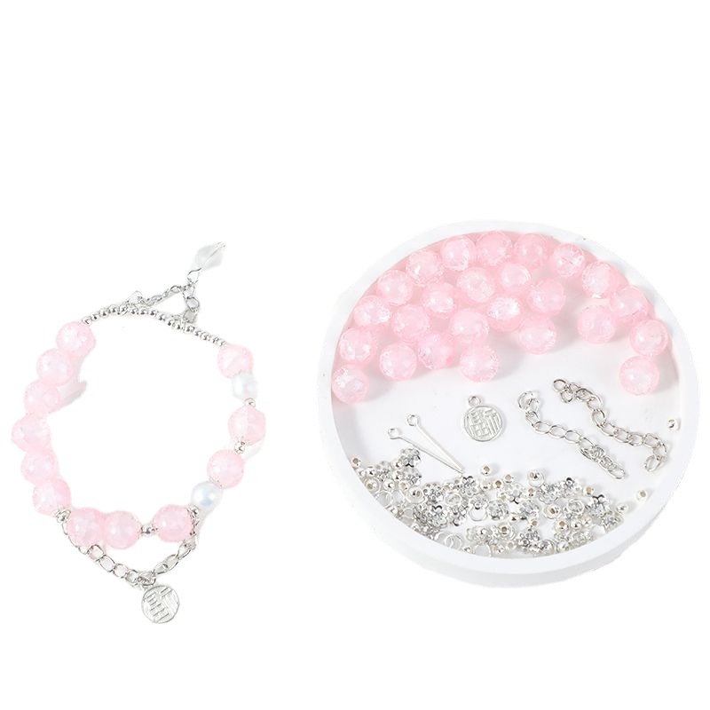 Bead Bracelets 10mm Jade Broken Gradient Hot Flower Glass Diy Chain Material Package Free Girlfriends Birthday Gift Direct Sales