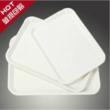 塑料密胺仿瓷托盘光面长方形托盘白色面包蛋糕水果托盘30跨境专供