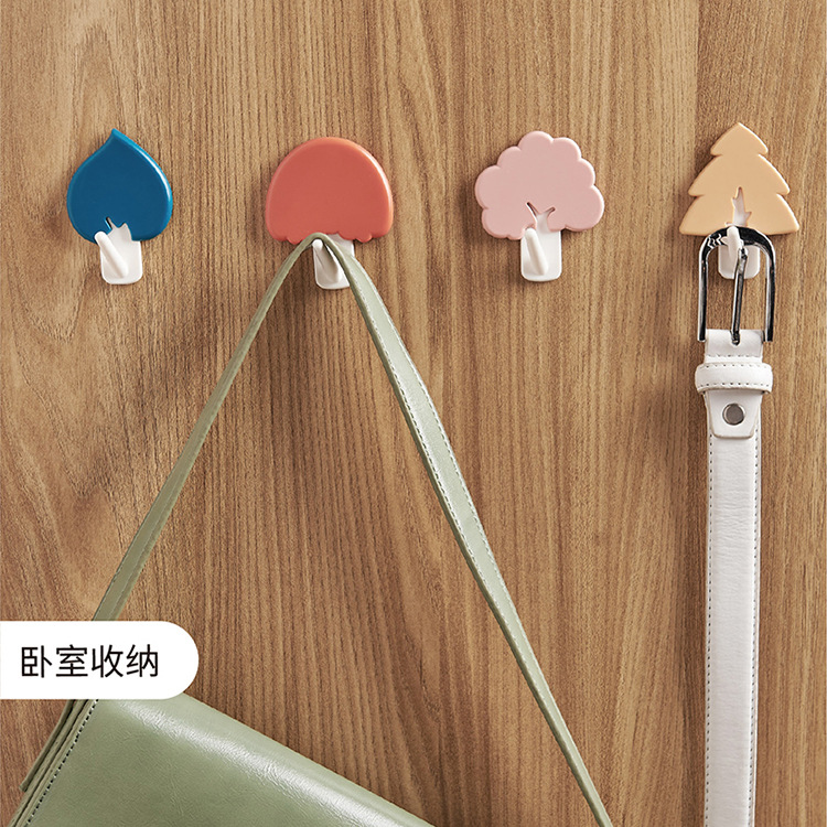 Punch-Free Hook Strong Adhesive Wall Bearing Wall Sticky Hook Nail-Free Bathroom Paste Hanger Clothes Hook Invisible Hook