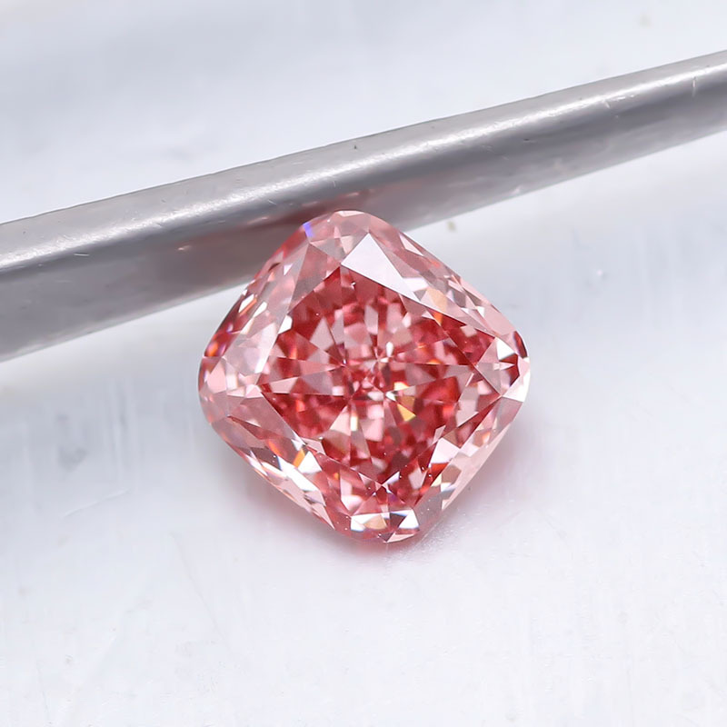 现货实验室培育钻裸石彩钻cvd正方形粉钻1.26克拉vs1净度含证书